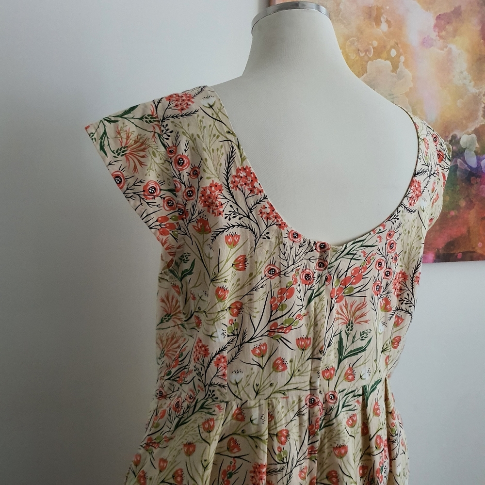 MahaShe Size 16 Cream Cap Sleeve Fit and Flare Dress with Pockets NWOT - Picture 8 of 13